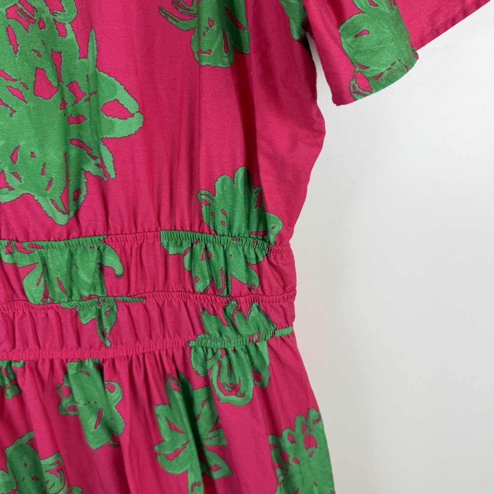 Anthropologie Pink Maxi Dress with Green Floral Print - Picture 5 of 12